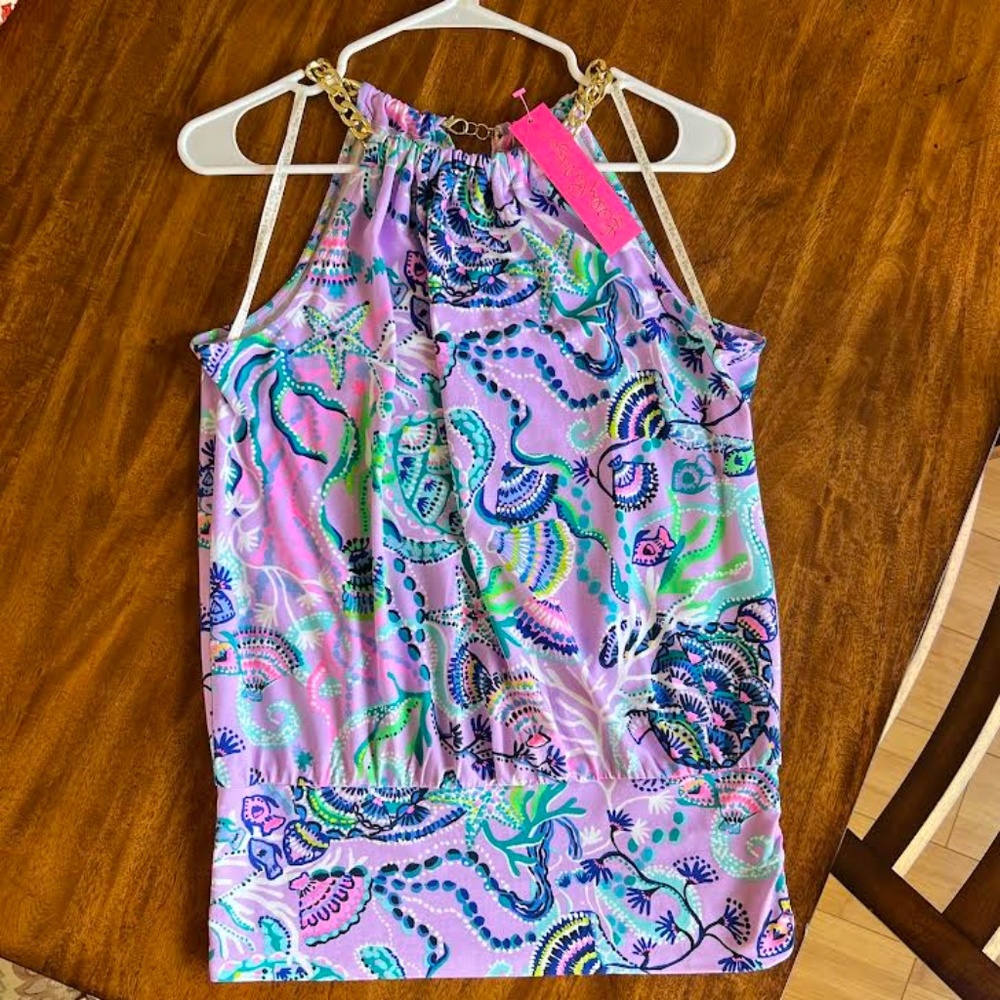 NWT Lilly Pulitzer Bowen Top, Lilac Freesia Mermaid for You